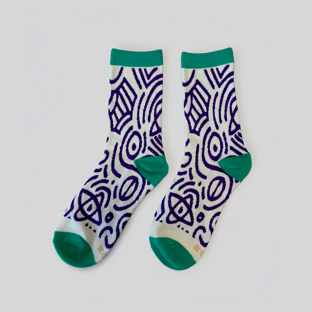 Doodle Path Graphic Socks