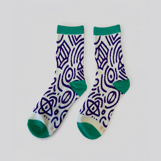 Doodle Path Graphic Socks