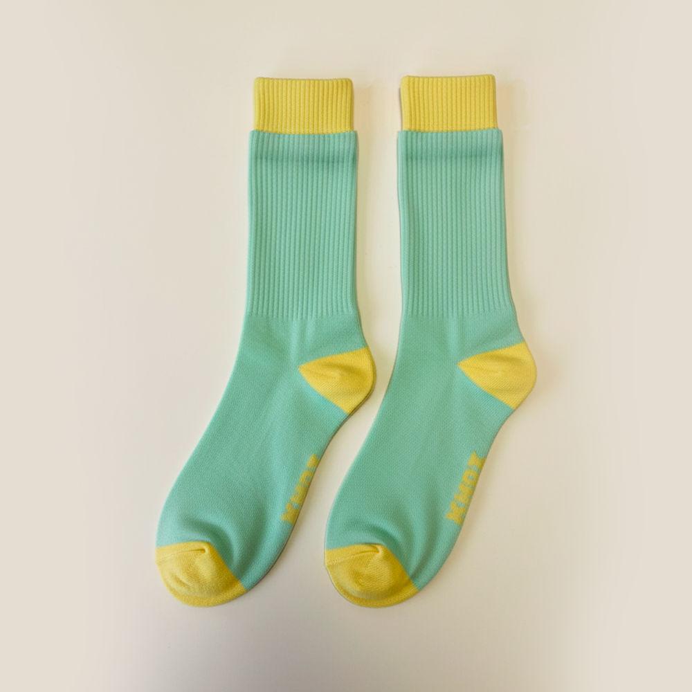Lemon Mint Double-Cuff Socks
