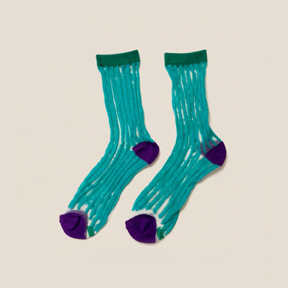 Happy Pin Sheer Socks