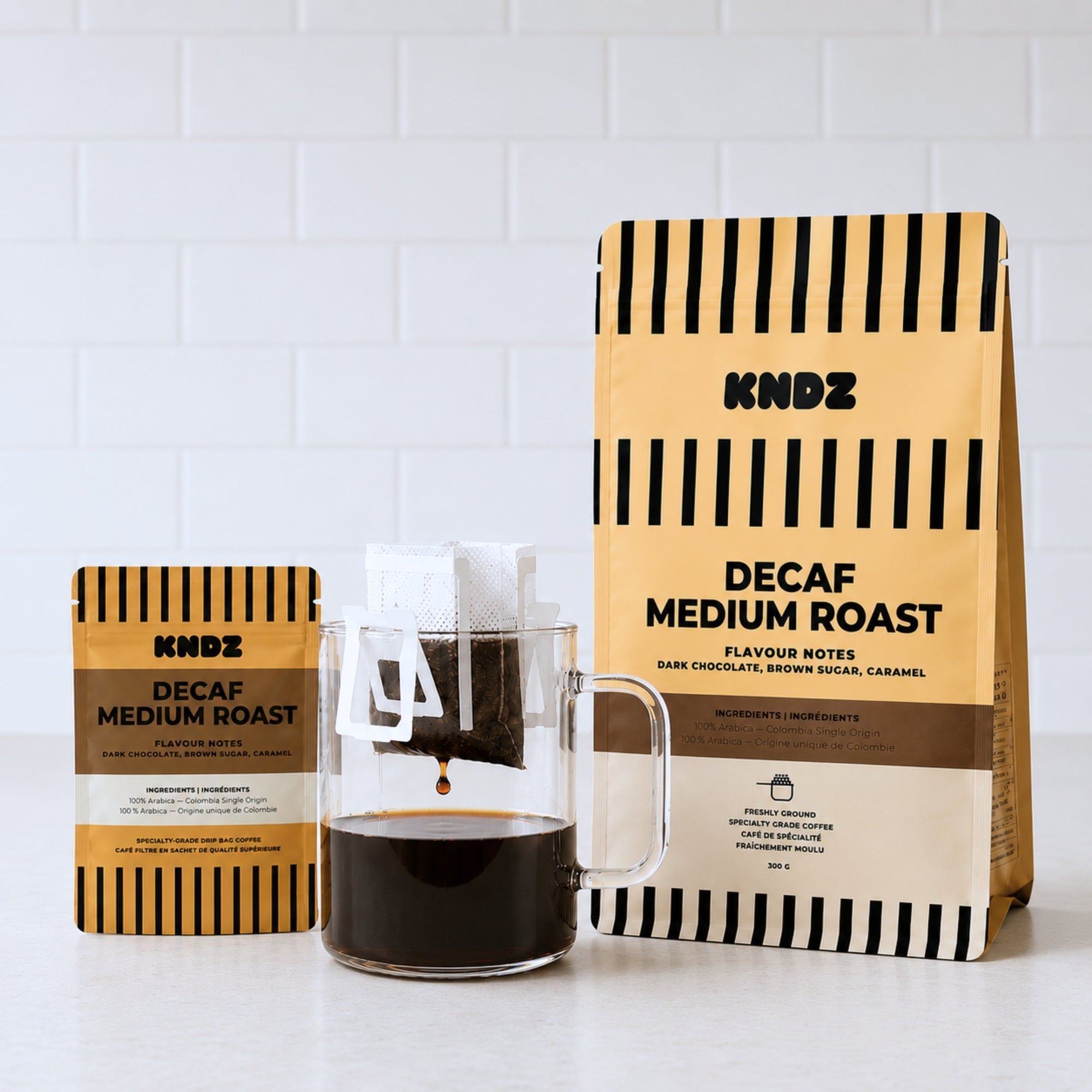 KNDZ decaf medium roast coffee