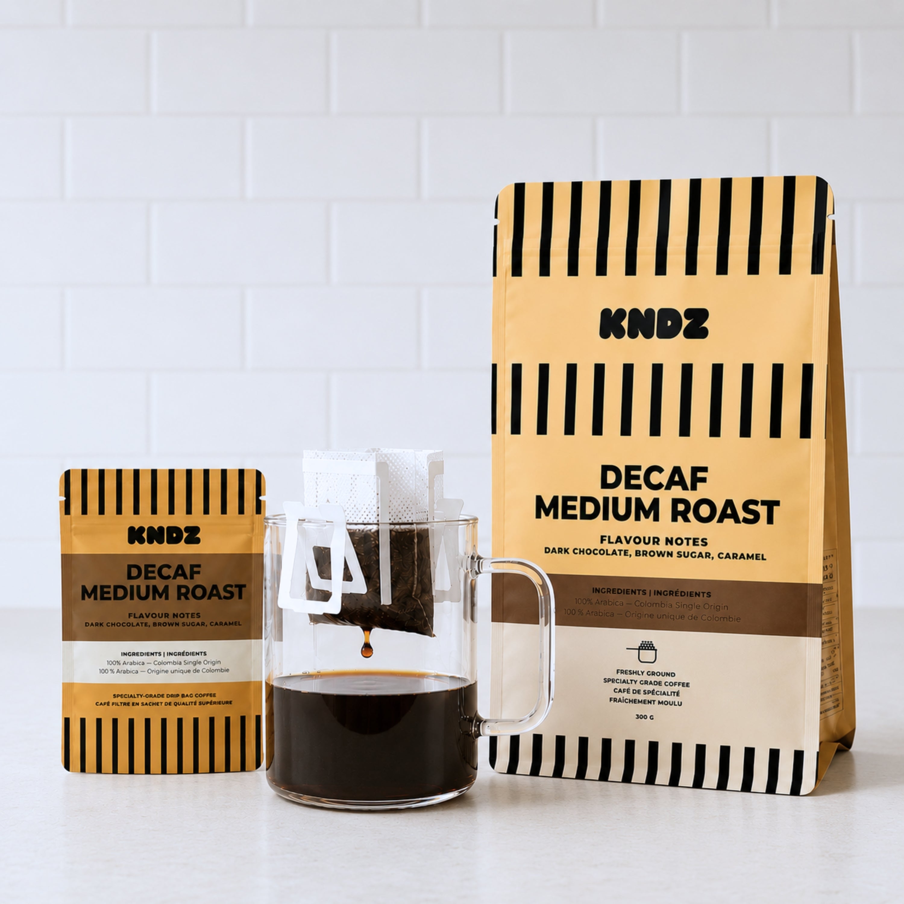 KNDZ decaf medium roast coffee