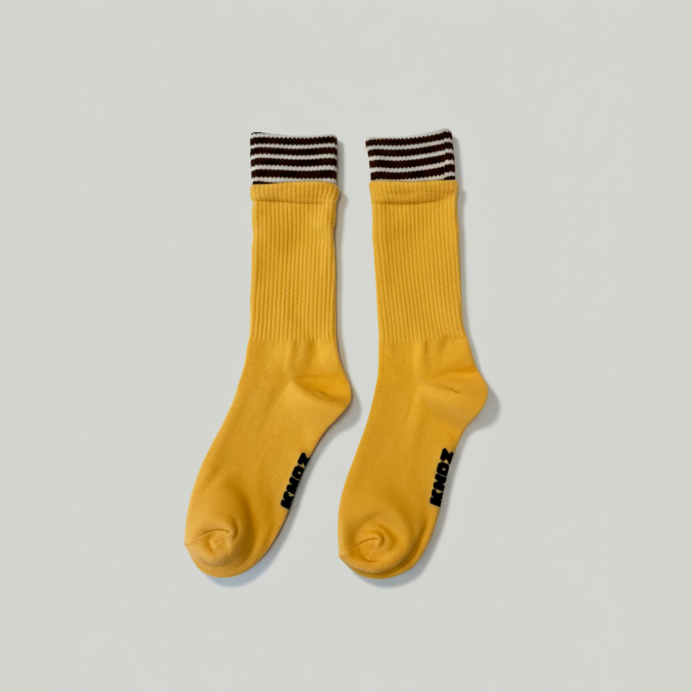 Mango Stripe Double-Cuff Socks