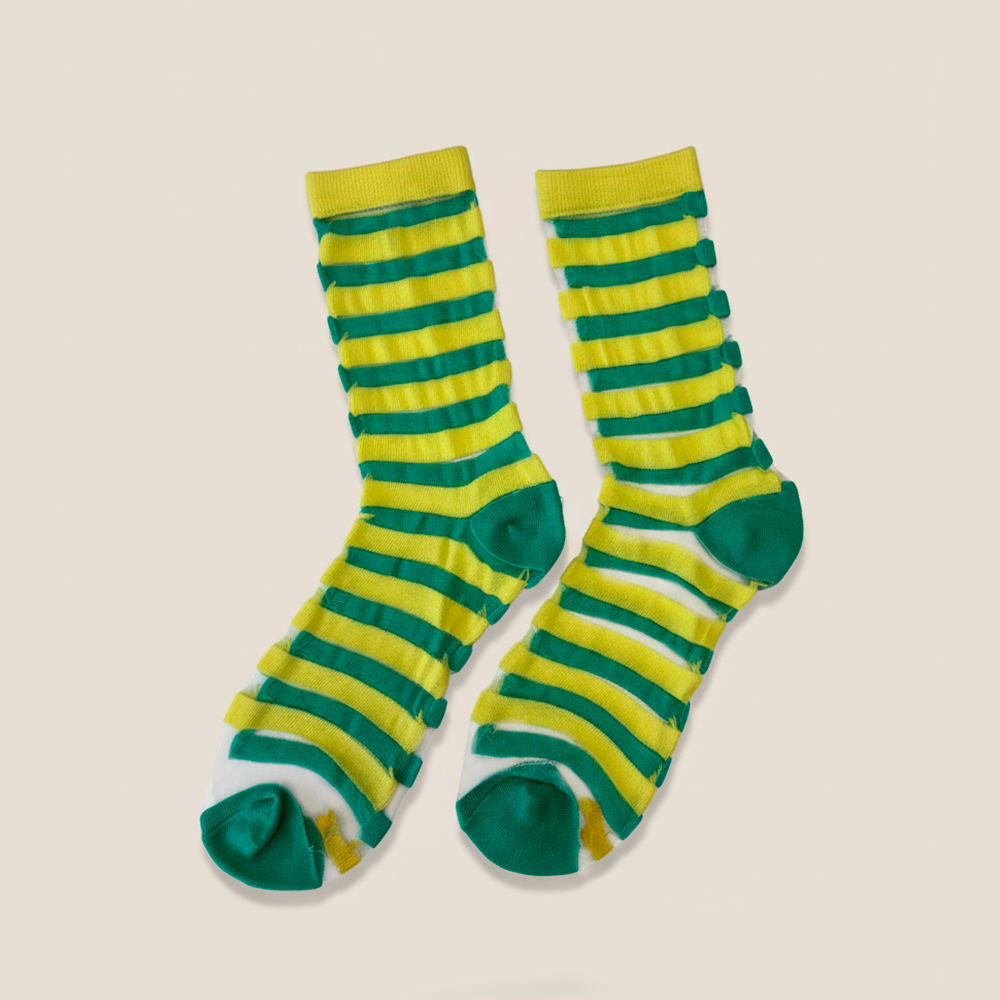 Zesty Lines Sheer Socks
