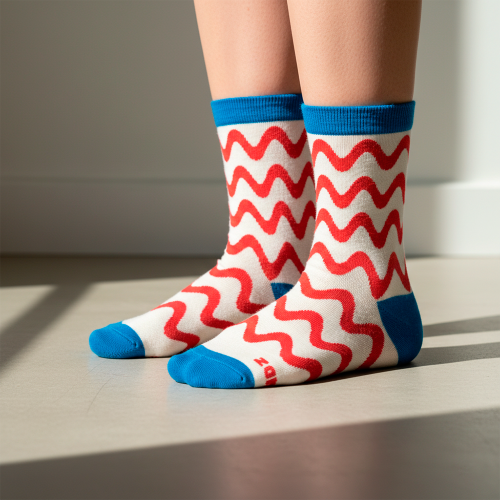 Wavy Mood Graphic Socks