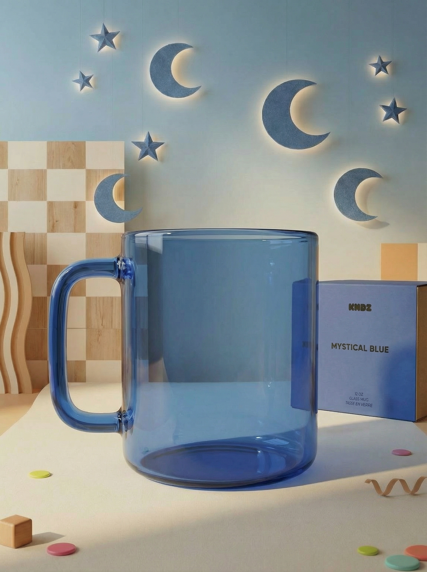 Everyday Glass Mug - Mystical Blue