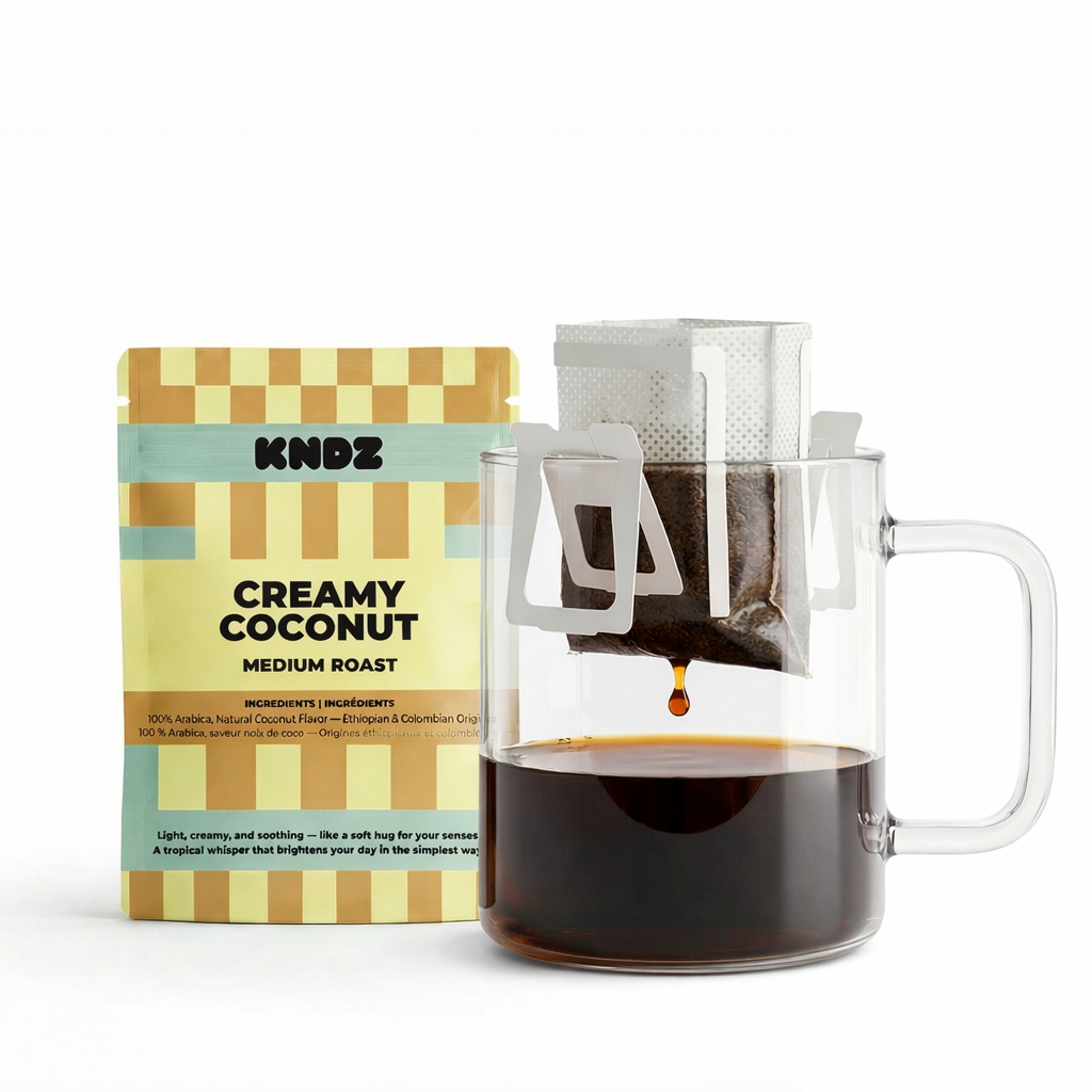 KNDZ single-serve travel pour-over drip bag coffee
