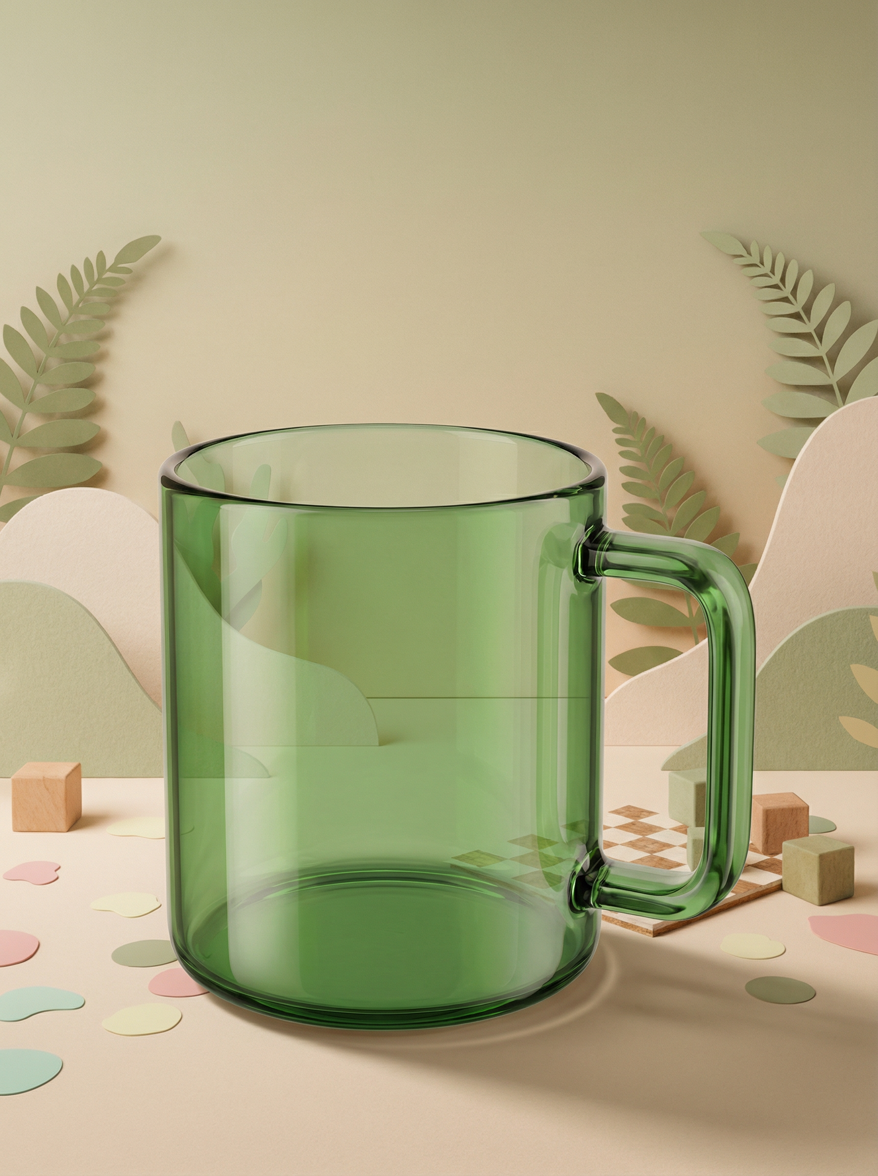 Everyday Glass Mug - Fern Green