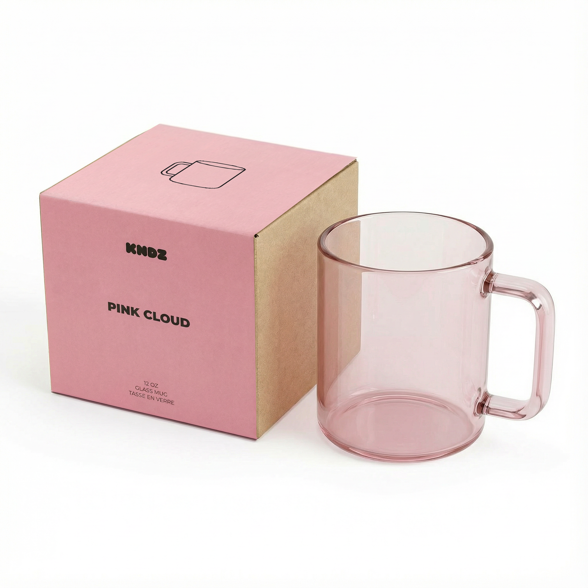 Everyday Glass Mug - Pink Cloud