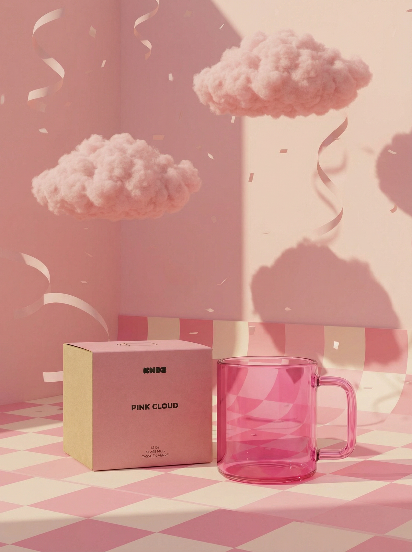 Everyday Glass Mug - Pink Cloud
