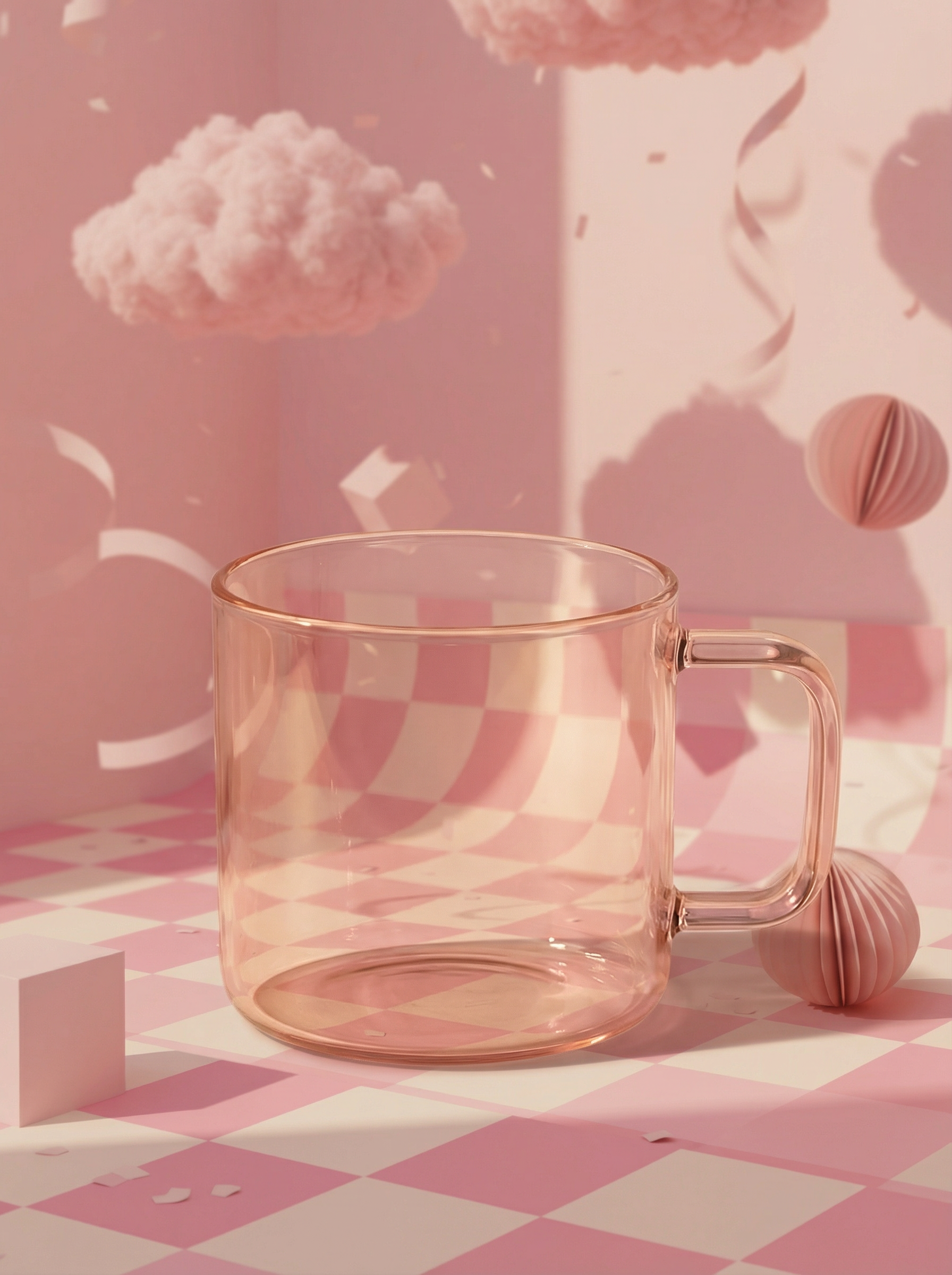 Everyday Glass Mug - Pink Cloud