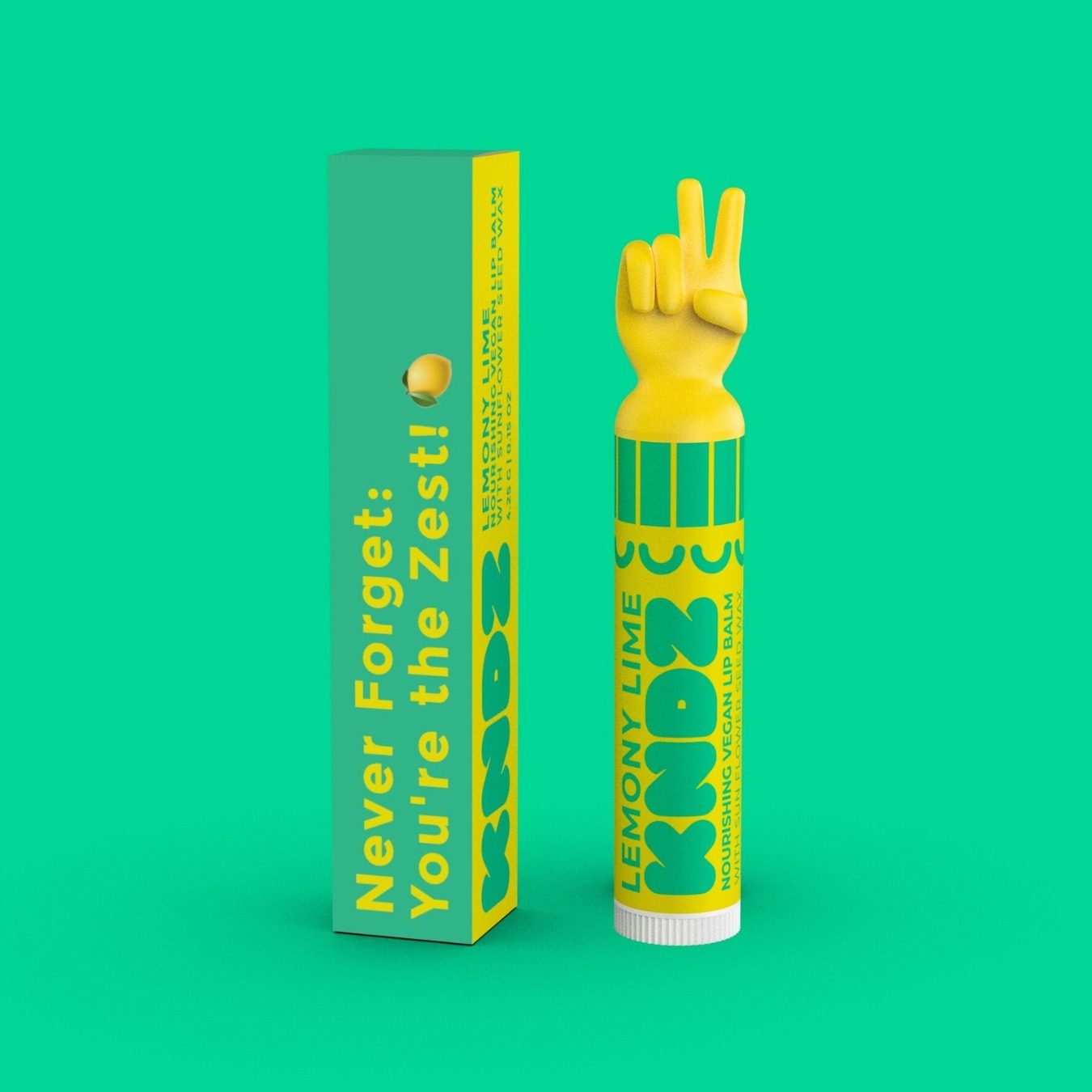 Vegan lip balm - Lemony Lime Square 1