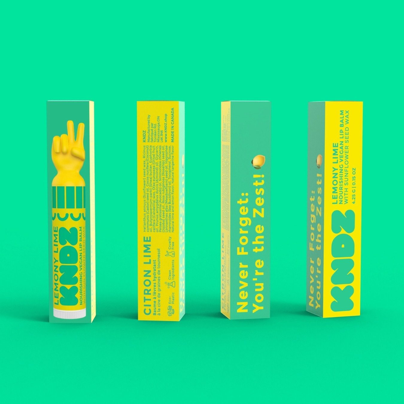 Vegan lip balm - Lemony Lime Square 2